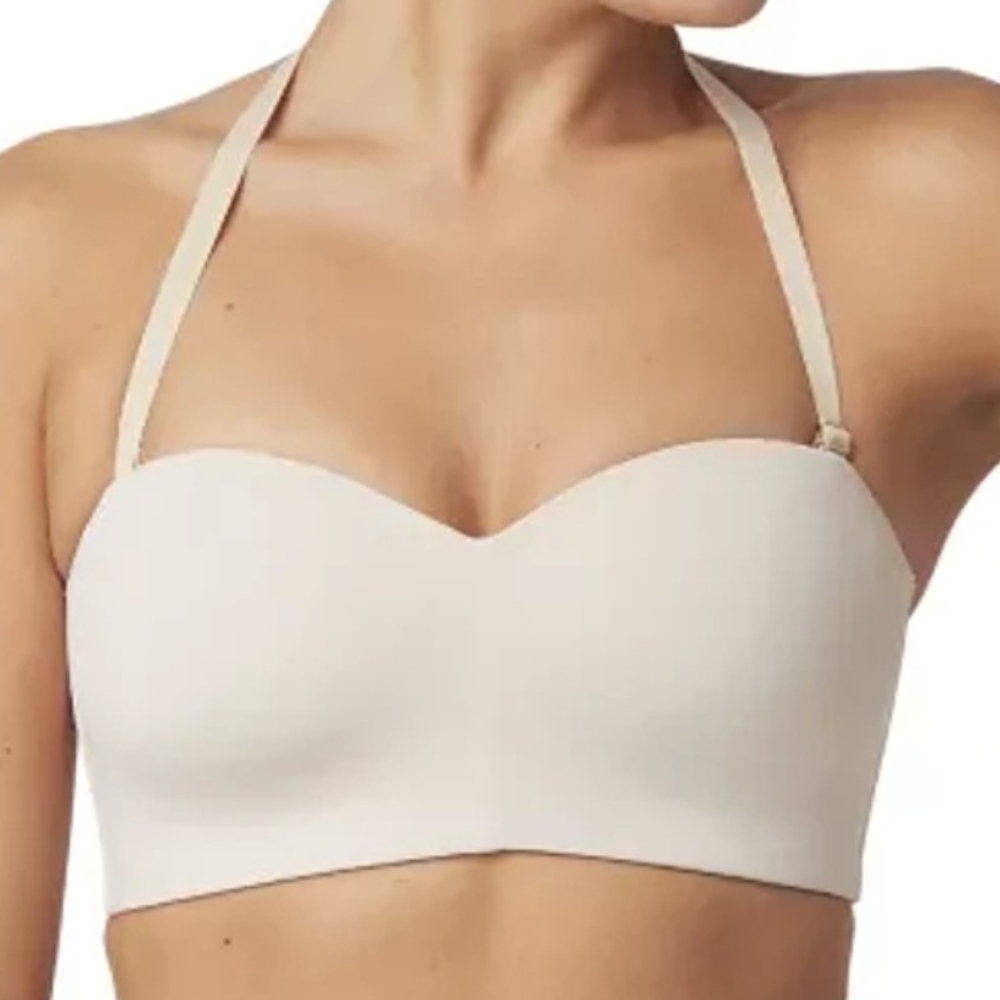 #001.B Sz 38/85 Cream/Beige OR Black Seamless Strapless Bandeau NWT/NIP - Picture 5 of 8